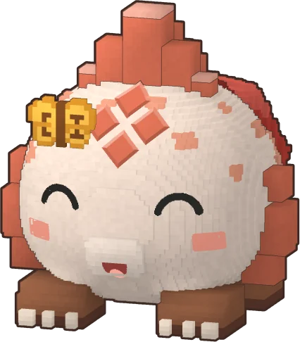 A Coral Eggling with a Butterfly Clip and Red Backpack